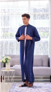 AL-AZHAR Jubah rompi pria dewasa lengan panjang motif gamis arab mewah premium model terbaru fashion muslim