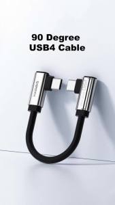 Cáp USB C Ngắn Hagibis Đầu Chữ L Kép 90 Độ Type-C Tốc Độ Cao 40Gbps Sạc Nhanh Dành Cho iPhone 17 Laptop SSD Hợp Kim Kẽm Cao Su Silicon