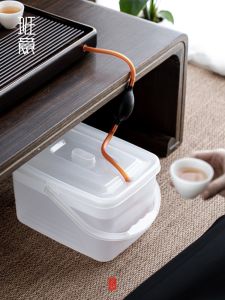 Thùng Rác Trà Bằng Nhựa Trong Suốt Dụng Cụ Pha Trà Gongfu Thùng Rác Bàn Trà Thùng Nước Dùng Tại Nhà Phụ Kiện Pha Trà