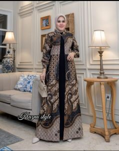 Size Standar/Jumbo Gamis Batik Modern Model sabyan/Buka pintu (Busui) By Wenagamis id