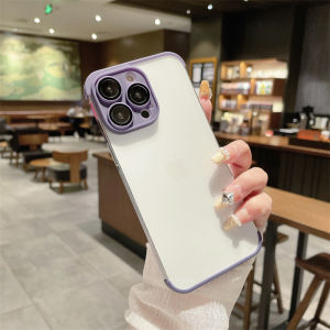 Zeallion Ultra Thin Frameless Silicone Bumper Sticker Half Phone Case For [iPhone 14 Plus 12 13 Pro Max ] Camera Protector Len Cover