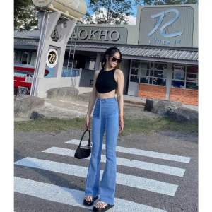 Highwaist Cutbray Jeans Wanita - Celana Panjang Denim Cutbray Jeans