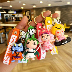 Brand New Anime One Piece Keychain Luffy Roger Zoro Ace Doflamingo Character Backpack Pendant Childrens Toy