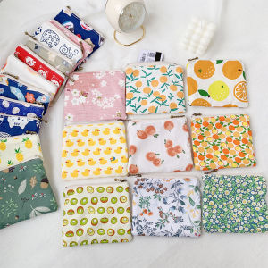 Ví Đựng Tiền Xu Bằng Vải Mini Vuông Túi Ví Mỏng Dễ Thương Túi Đựng Tiền Xu Cotton Vải Bông Khóa Kéo Họa Tiết Khóa Hoa Sinh Viên Ví Nữ Trẻ Trung