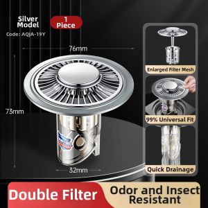 TAOSHI | Hair Blockage Prevention Odor Control Drain Cover
