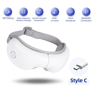 Foreverlily | Air Pressure Vibration Eye Massager Relieves Eye Fatigue Eyes Patch Eyes Massage Music Eye Fatigue Relief Massage