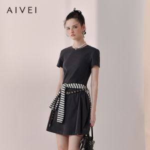 AIVEI | Youthful Minimalist Style Casual T-Shirt Dress