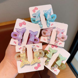 Tooyoo Children Mermaid Hair Claw Clip Small Headdress Little Girl Side Clip Princess Style Bangs Clip