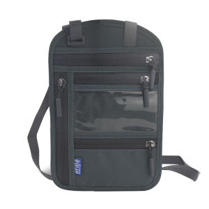 Portable Multi-Functional Passport Wallet Crossbody Personal Document Holder Boarding Pass Mobile Phone Card Bag Neck Strap