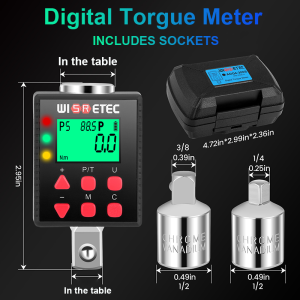 High Precision Digital Torque Meter 0.1-340 N.m Adjustable Torque Meter Adapter Professional Electronic Torque Ratchet Wrench