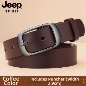 Jeep | Cowhide Womens Leather Belt Pin Buckle Wide