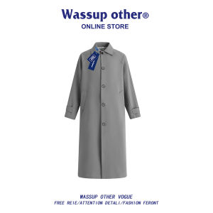 Korean British Style Long Knee-length Mens Coat