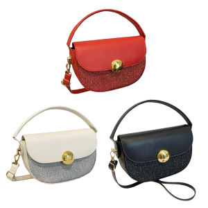 Sequin Crossbody Bag PU Leather Fashion Ladies Crossbody Handbag Designer Shoulder Bag for Women Work Shopping Travel