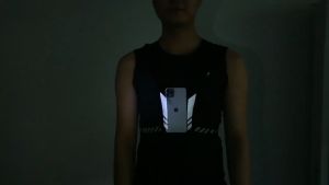 Men Women Night Running Vest Bag Cycling Backpack Reflective Jogging Shoulder Back Bag with Water Bottle Holder Gym Sport Bag(Water glasses not included)