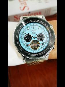 JARAGAR Nam Thời Trang Đồng Hồ Cơ Skeleton Tourbillon Tự Động Dây Đeo Bằng Thép Không Gỉ Dạ Quang Hiển Thị Thông Thường Đồng Hồ Đeo Tay