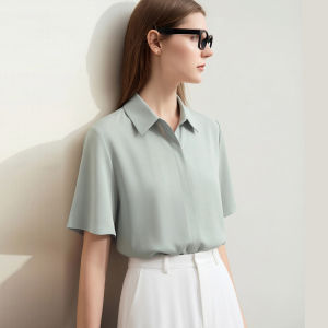AMII | Áo Sơ Mi Chiffon Dáng Rộng Tay Bướm Cổ Đai Phong Cách Đi Làm