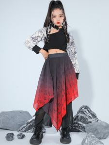 Trendy Street Dance Clothes for Girls Childrens Performance Suit Jazz Dance Costume Ethnic Style Dance Outfit for Kids
