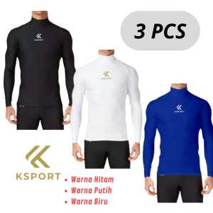 Paket 3 pcs manset Olahraga Lengan Panjang LEHER TINGGI HEATGEAR/manset lari pria/baselayer olahraga pria