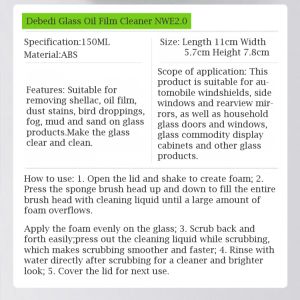 Glass Oil Film Cleaning Brush 2.0 Green Oil Film Wipe Glass Sponge Cleaning Polishing Brush Rainproof Dustproof Glass Cleaner