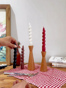 Christmas spiral candles 2PCS color centered candle soy wax Wedding birthday party decoration