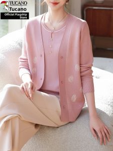 TUCANO | Knit Cardigan Suit for Middle-aged Women Two-piece Set