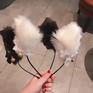 Cute Cosplay Fox Ears Headband Party Cat Fur Lovely Bell Costume Nightclub Bow Hair Accessories Ear Headband