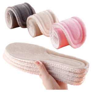 Thickened Fleece Sports Shoe Insoles Wool Cotton Comfortable Soft Bottom for Long Time Standing Anti Slip Absorb Sweat Winter Warm