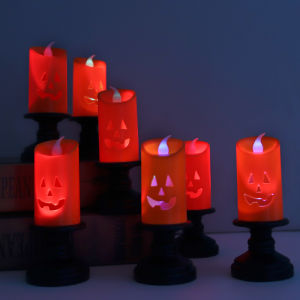 Halloween LED Candle Pumpkin Lights Candlestick Lamp Happy Carnival Party Decoration Horror Props Creative Festival Decor
