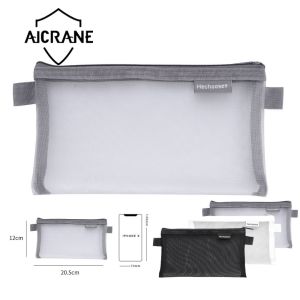 Large Capacity Pencil Case Transparent Mesh Storage Makeup bag Student Simple Pencil Bag Capacity Pouches Stationery Organizer