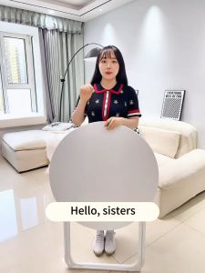 Folding Table Round Table Balcony Table Folding Table For Camping Study Table Foldable Small Family foldable dining table Nordic Coffee Table Household Negotiation Table