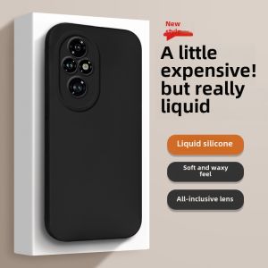 Applicable Honor 200 Phone Case New Arrival Liquid Huawei Honor 200pro State Silicone Pure Soft Shell Mens and Womens All-Inclusive Drop-Resistant Sweat-Proof Non-Stick Fingerprint Simple and Stylish Personality Classy Protective Case