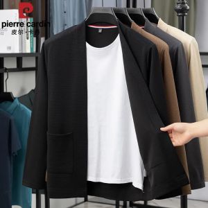 Áo Len Cardigan Dệt Kim Cổ Tròn Tay Dài Pierre Cardin Xuân 2025 Thời Trang Công Sở Thường Ngày Dài Vừa Phải Màu Trơn