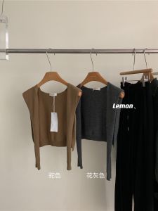 Lemon สีเขียว ผ้าพันคอถักชา ผู้หญิง สไตล์ลำลอง แจ๊กเก็ต คาร์ดิเกน ยาว แขนเสื้อ ผ้าพันคอ ปกเสื้อ ความยาวปกติ โพลีเอสเตอร์ 100%