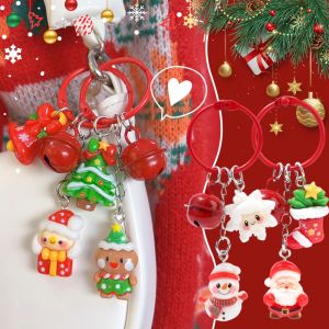 4Pcs Dễ Thương móc khóa giáng sinh Với Chuông Phim Hoạt Hình Santa Claus Mặt dây chuyền hình người tuyết Móc Chìa Khóa Ba Lô Trang Trí món quà năm mới Cho Bạn Bè Trẻ Em