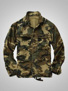yzgf | Multi-Pocket Workwear Camouflage Jacket Retro Outdoor Loose Fit
