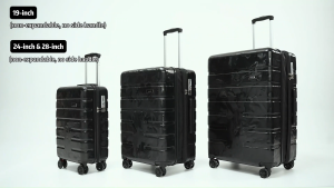 SEA CHOICE Luggage Scratch-resistant Material RPO Lightweight 19 Inch Carry-on Travel Suitcase 24 Inch & 28 Inch Expandable with Bumper Feet with Shock Absorbed 360° Spinner Wheels TSA Lock 5 Years Warranty