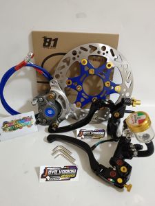 NEW PAKETAN  PENGEREMAN DEPANSTER REM RCS 18 IZUMI ASSY BLACK CARBON 1SET KANAN KIRI + KALIPER 2P COIN RED+ BREKET 220MM + BAUT DISC + DISC 220MM + SELANG REM 95CM PNP MIO SOUL - MIO SMILE - XEON - FINO KARBU - VEGA - JUPITER Z1 - JUPITER MX 135 NEW & OLD