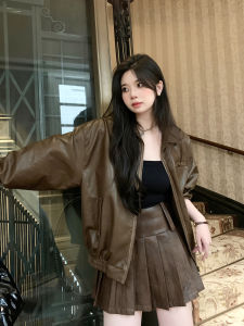 Vintage Fashion Custom Made M5T6 Leather Jacket for Women Perfect for Young Girls and Stylish People One Piece Retro Atmosphere Feel