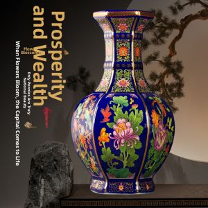 New Chinese Cloisonne Luxury Enamel Vase Large