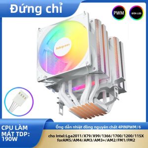 Bộ Làm Mát Không Khí CPU 6 Ống Dẫn Nhiệt Cho Intel LGA 1700 1200 1150/1151/1155 2011 X79 X99 1366 AM5 AM4 - Bộ Làm Mát Tháp 4Pin Với Đồng Nguyên Chất