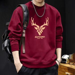 JIANMUJI | Mens Hoodless Sweater Oversized American Style Autumn Winter Warm