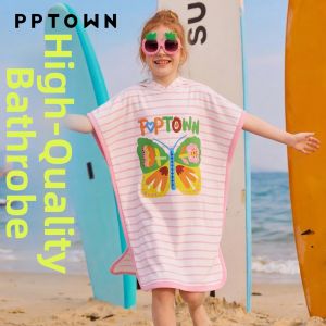 PPTOWN | Girls Hooded Absorbent Bathrobe New Summer
