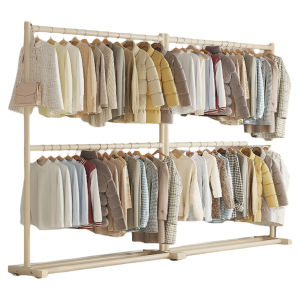 Clothes Hanger Bold Indoor Home Floor Clothes Rack Balcony Drying Clothes Fantastic Product for Dormitory Double Bedroom