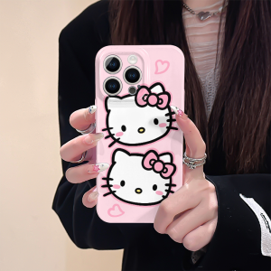 Pink Hello Kitty Cartoon Girl Heart Full Cover Apple 15 pro Max 16 New Model Phone Case Women Protective Shell Creative Cute Style