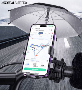 Seamital Xe máy điện thoại di động Giá để điện thoại chống mưa dù để che nắng Đế gắn điện thoại cho xe đạp đứng tay lái Gương cầm tay với ô