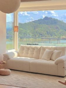 French Cream Style Living Room Small Apartment Sofa