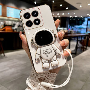 Xiaomi 14T pro Astronaut Creative Stand Phone Case Full Cover Protection Anti-Fall Fashionable Premium Sense Popular Trendy Brand Electroplated Soft