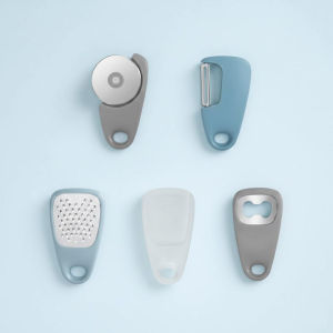 5PCS Kitchen Tool Set Peeler Pizza Cutter Grinder Grater Bottle Opener Multi Purpose Cooking Gadgets Home Camping