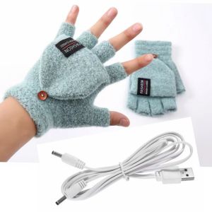 Electric Heated Gloves Hand Warmers Mittens Heater Rechargeable USB Reusable Winter Warm Heating Laptop for Women Men