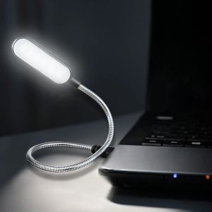 Portable USB LED Mini Book Light Reading Light Table Lamp Flexible 4LED Lamp for Power Bank Laptop Notebook PC Computer